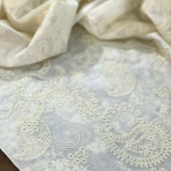 Laise Cashmere Bordada Off White